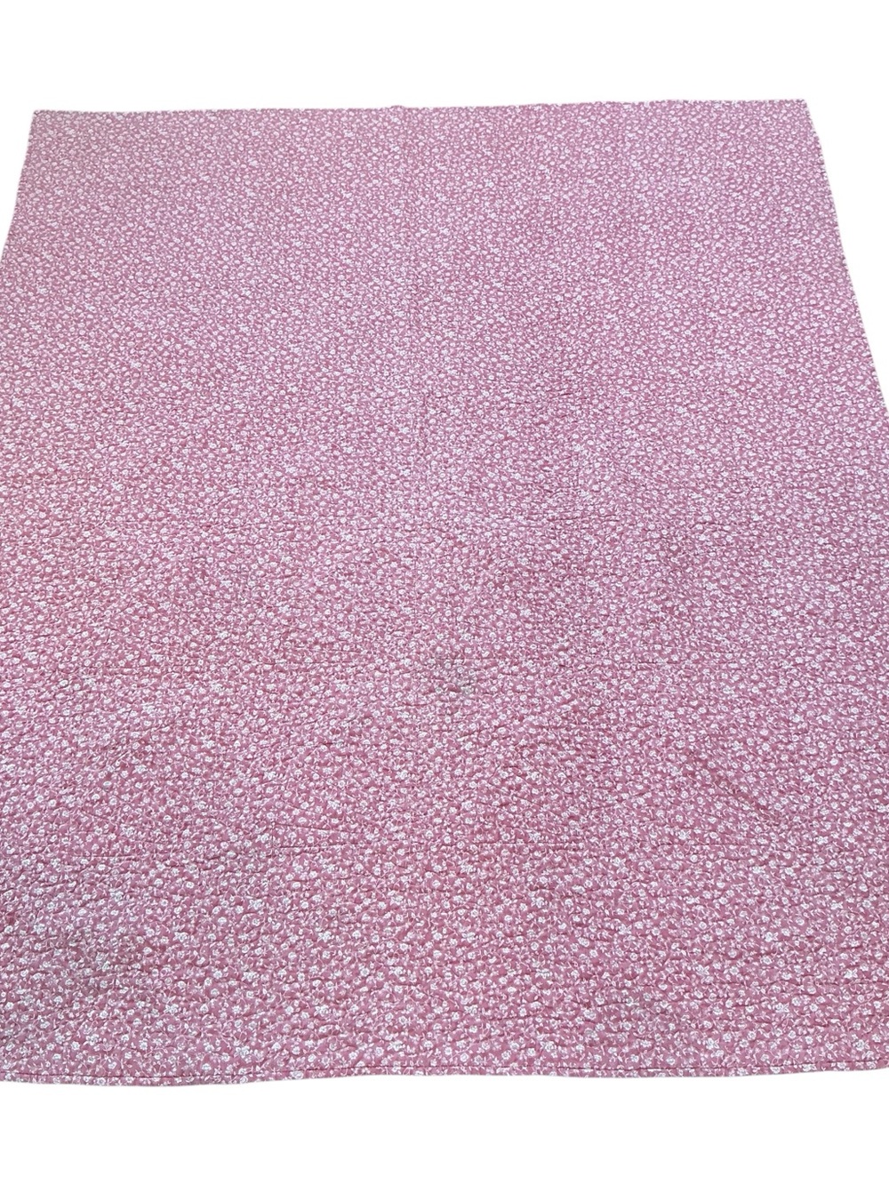 Vintage grandmothers fan quilt pink and gray w/lace detail 63 x 73 USA made - Picture 8 of 9